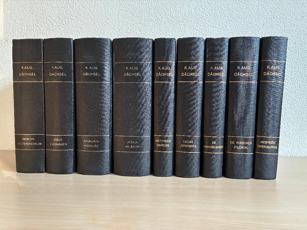 Dachsel - Bijbelverklaring, zwarte banden, 9 delen compleet, Gelezen, Christendom | Protestants, Ophalen of Verzenden, Dachsel