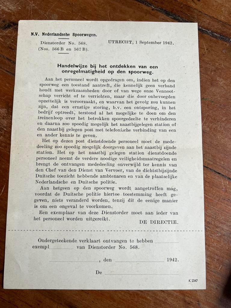 WO2 Nederlandsche Spoorwegen trein Utrecht 1942 sabotage, Ophalen of Verzenden, Duitsland, Boek of Tijdschrift