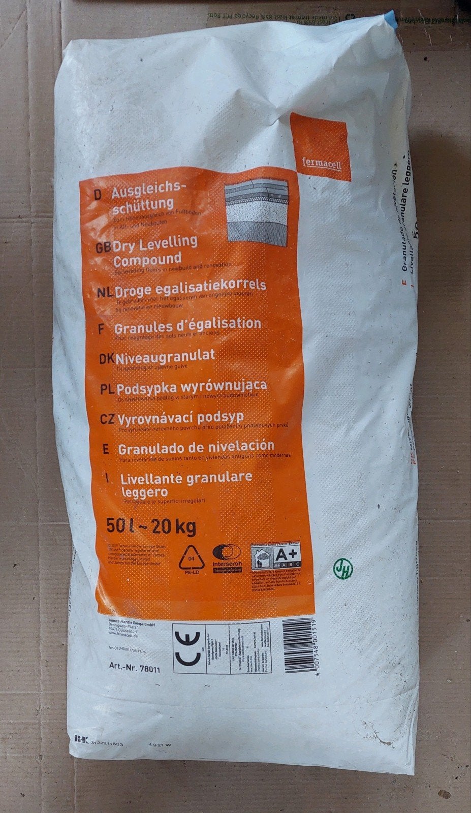 FERMACELL Egalisatie korrels, 50 liter - 20 kg, Ophalen, Overige materialen, 30 cm of meer, 50 tot 150 cm