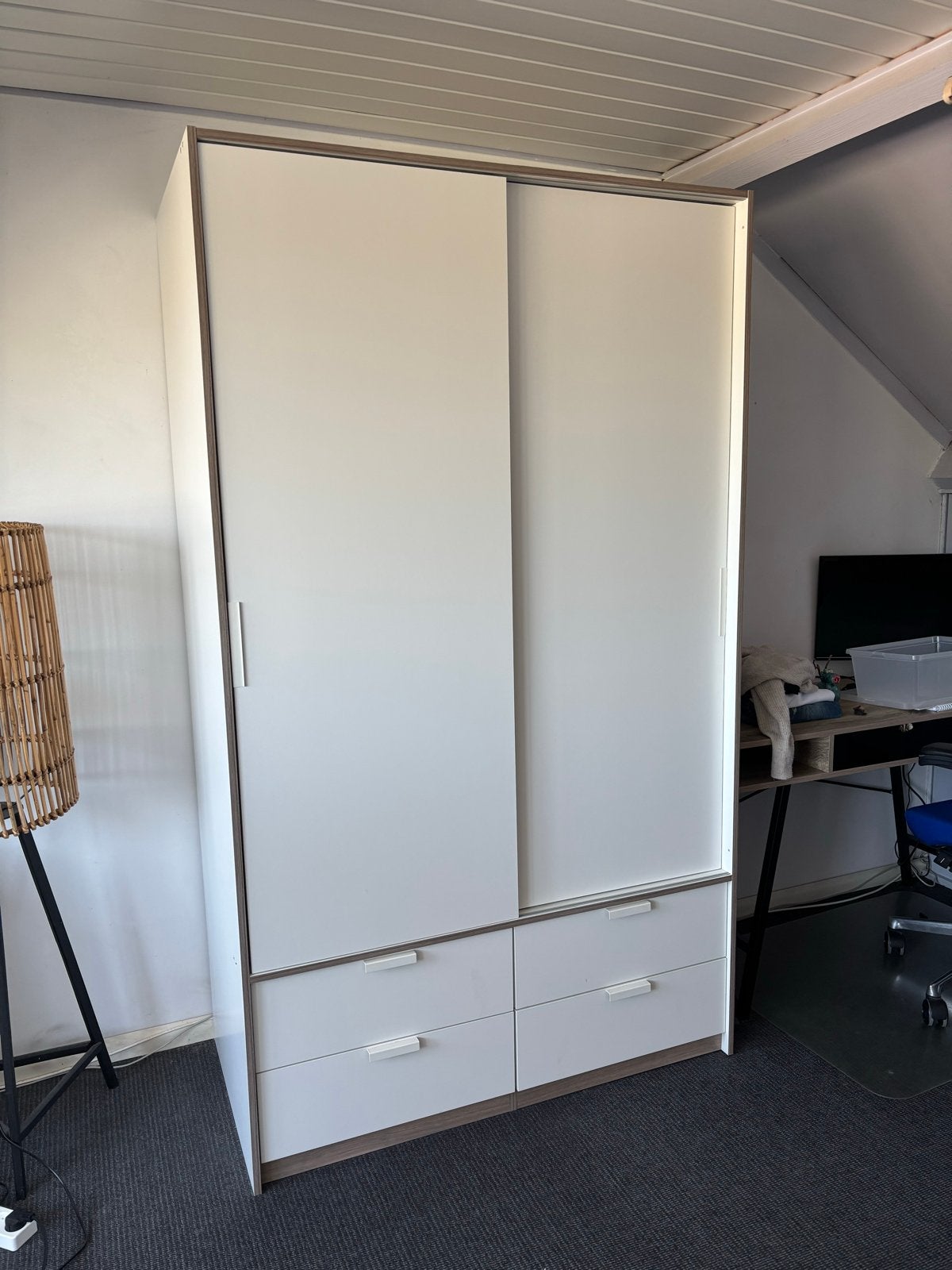 IKEA Trysil kledingkast met schuifdeuren en lades, Ophalen, Gebruikt, 100 tot 150 cm, 200 cm of meer