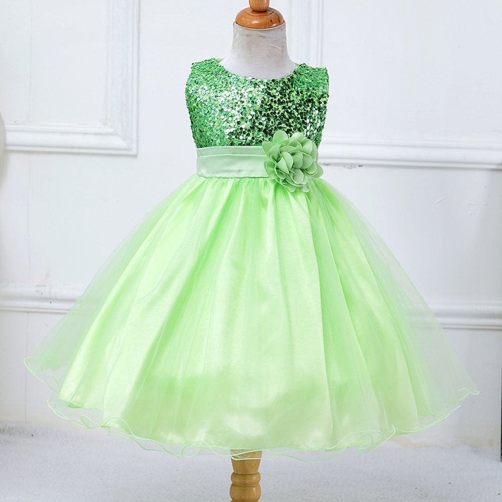 Groene glitter meisjes jurk meisje kinder prinsessen jurkje, Verzenden, Nieuw, 110 t/m 116, Meisje