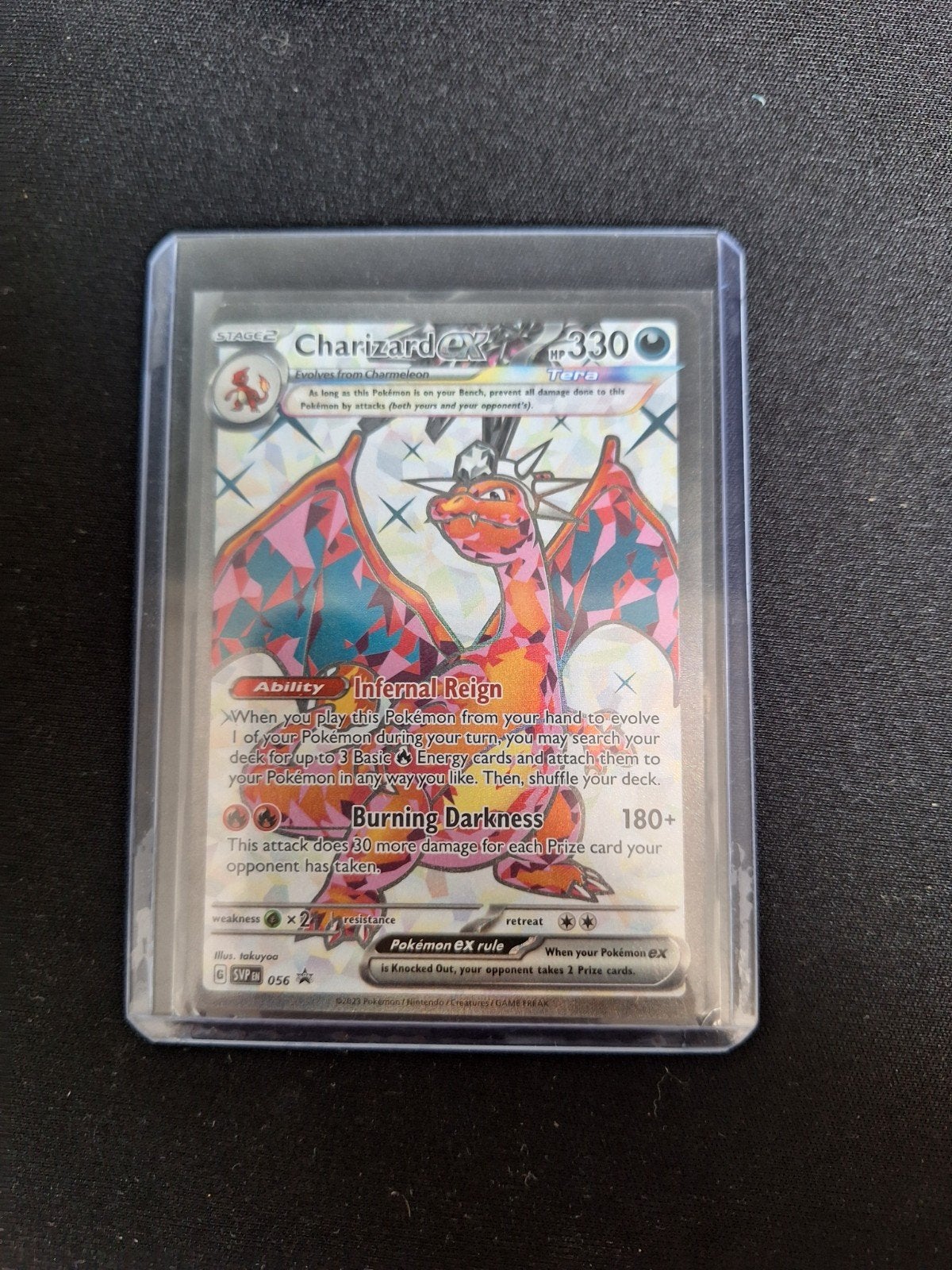 Charizard ex 056/056 - Obsidian Flames - Full Art, Ophalen of Verzenden, Zo goed als nieuw, Losse kaart, Foil