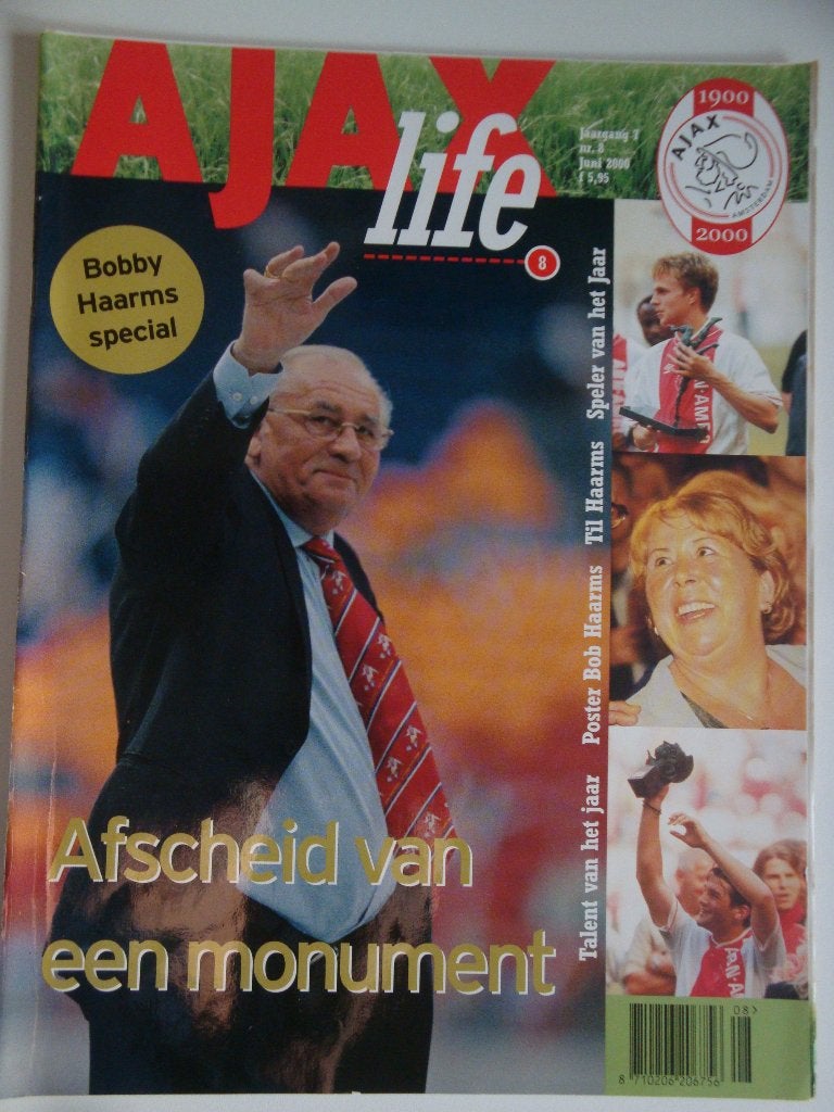 Ajax Live afscheid Bobby Haarms special juni 2000 nr. 38., Verzenden, Gebruikt, Ajax, Boek of Tijdschrift