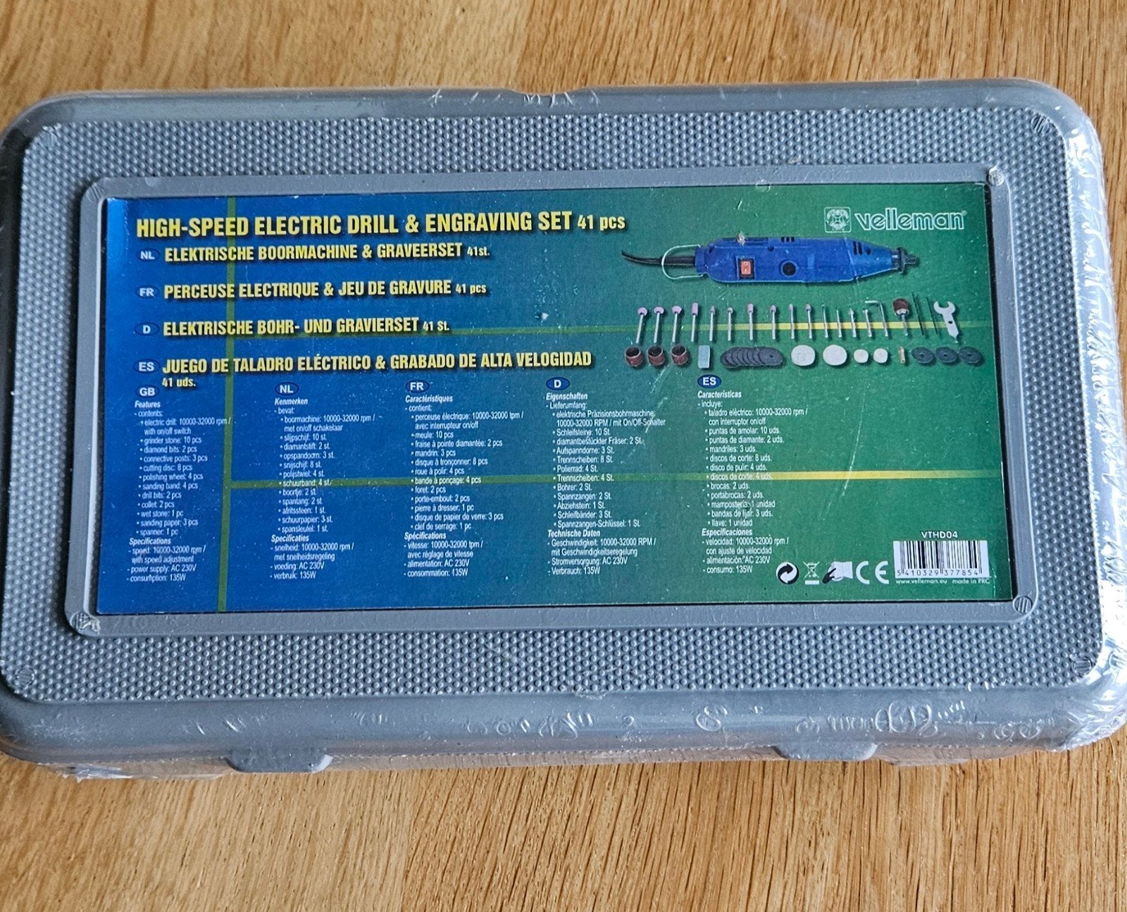 Nieuw! Velleman Elektrische Boormachine & Graveerset 41-deli, Boormachine, Variabele snelheid, Nieuw, Ophalen of Verzenden