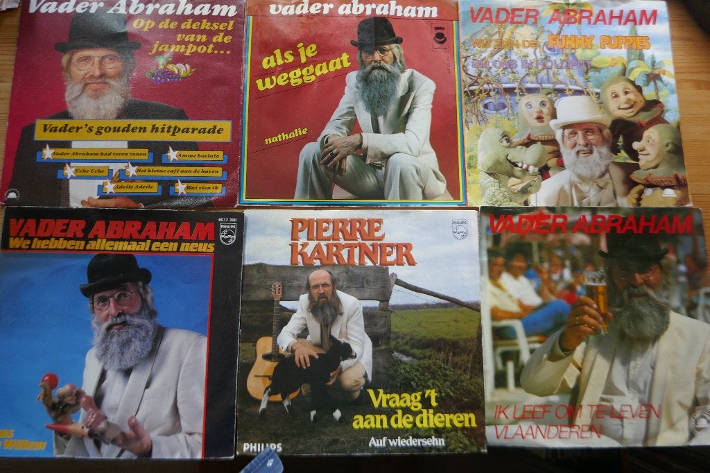 Single:  18 stuks Pierre Kartner Vader Abraham, Ophalen of Verzenden, Gebruikt, Overige formaten, Levenslied of Smartlap