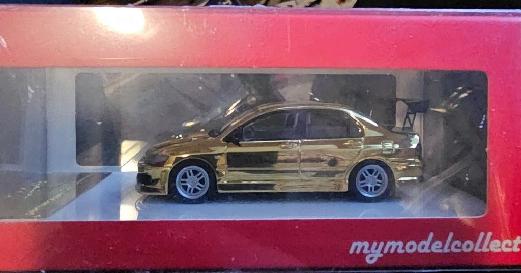 Gouden Mitsubishi Lancer Evolution IX Modelauto, Onbekend, Nieuw, Ophalen of Verzenden, Onbekend