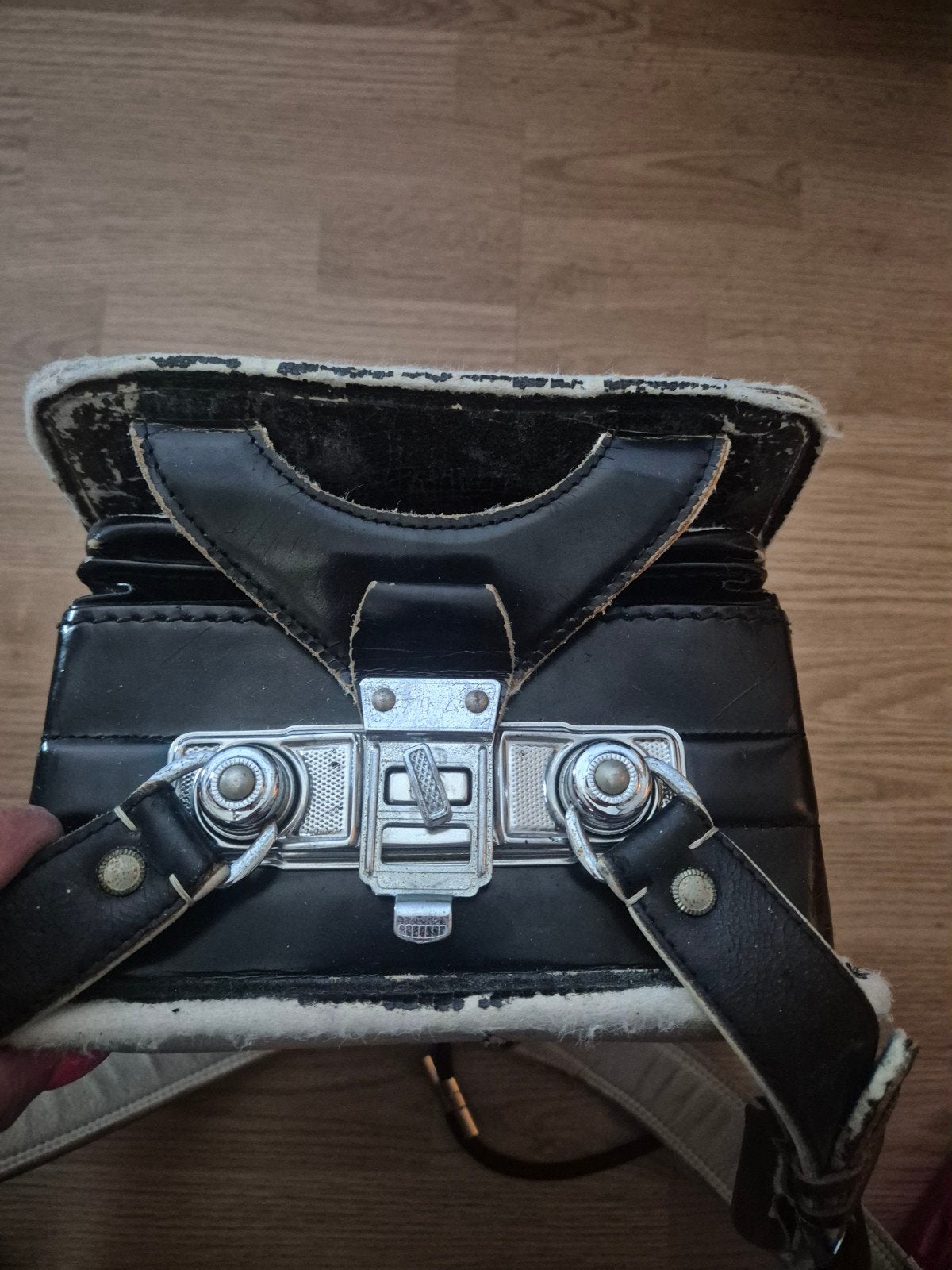 Vintage Randoseru Schooltas - Zwart Leer, Rugtas, Zwart, Ophalen of Verzenden, Leer