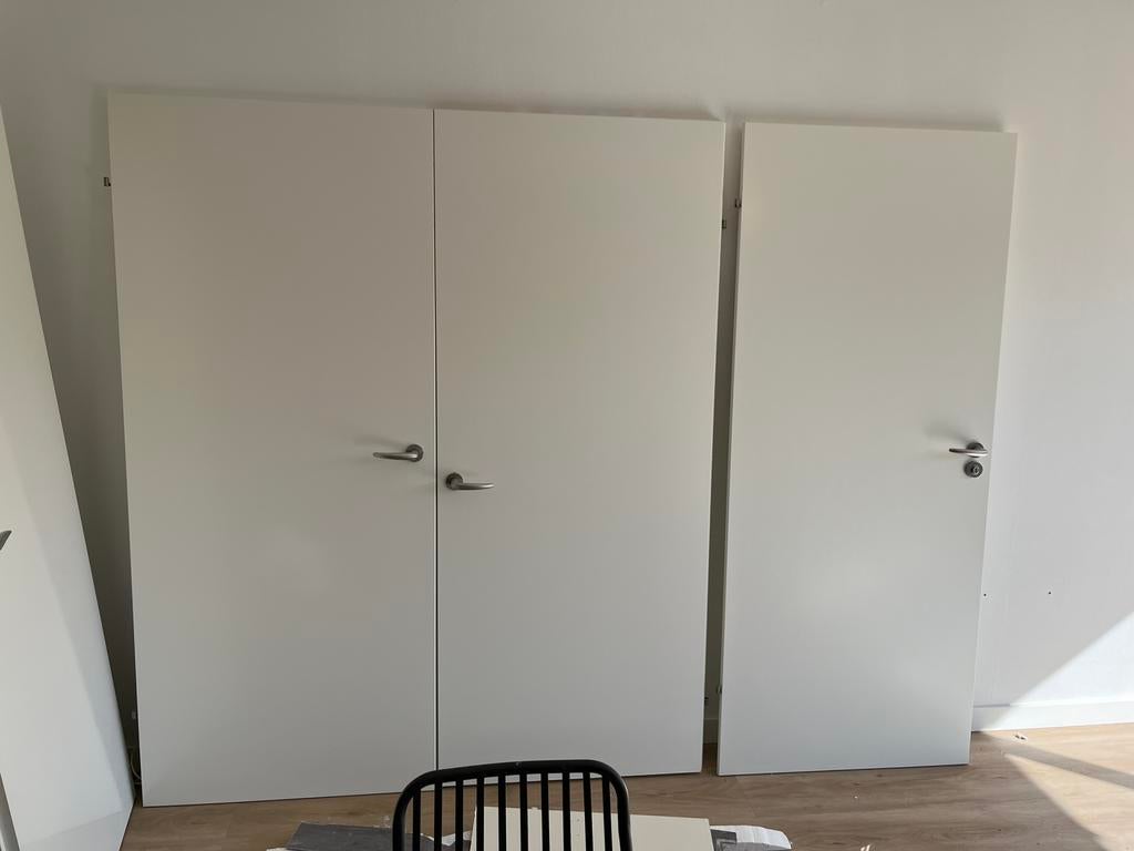 7 opdek deuren met deurklinken, Doe-het-zelf en Verbouw, Deuren en Horren, Ophalen, 80 tot 100 cm, Binnendeur, Zo goed als nieuw