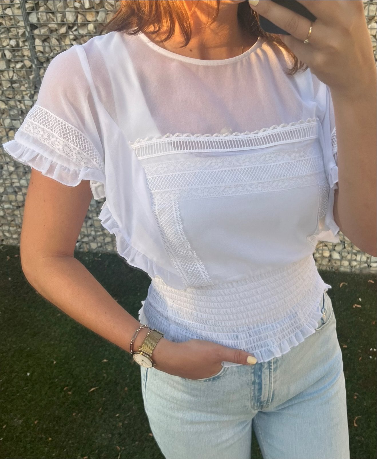 NIKKIE blouse, Wit, Ophalen of Verzenden, Zo goed als nieuw, Korte mouw