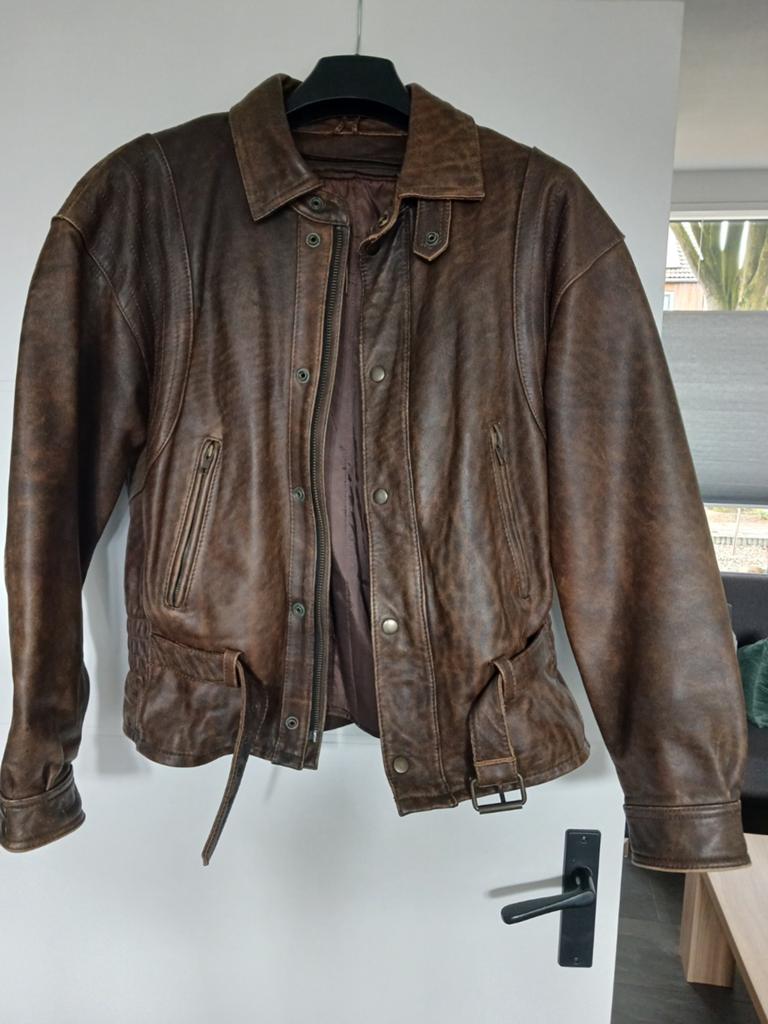 Leren motorjas maat M  bruin, Motoren, Kleding | Motorkleding, Ophalen, Tweedehands, Jas | leer