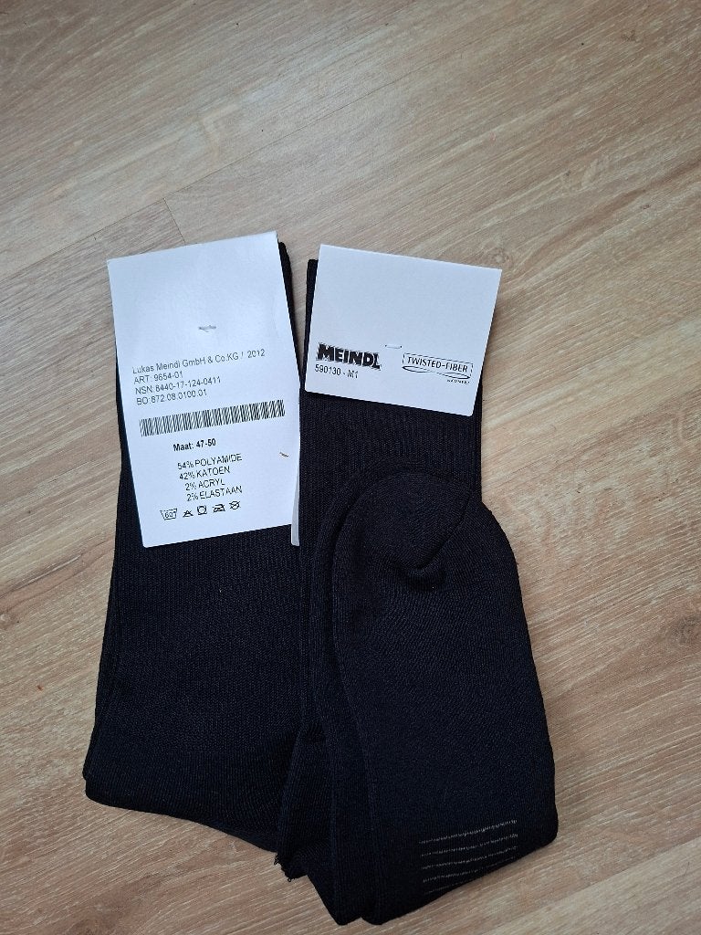 2 Paar Meindl M1 sokken, maat 47-50, Zwart, Lukas Meindl Strasse 5-9, 83417 Kirchanschöring, Meindl, Kirchanschöring shoes@meindl.de