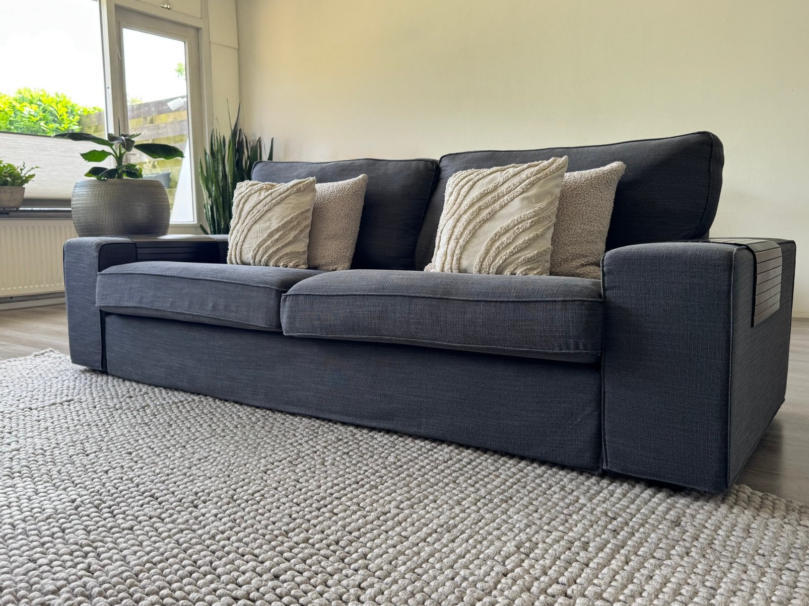 Ikea Kivik 4-zitsbank hoekbank, Hillared antraciet + extra’s, Ophalen, Hoekbank, 300 cm of meer, Zo goed als nieuw
