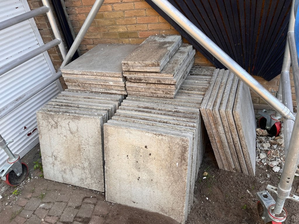 58 terrastegels 60x60 cm (ca. 20 m²) – gratis af te halen, Tuin en Terras, Tegels en Klinkers, Ophalen, Gebruikt, 10 m² of meer