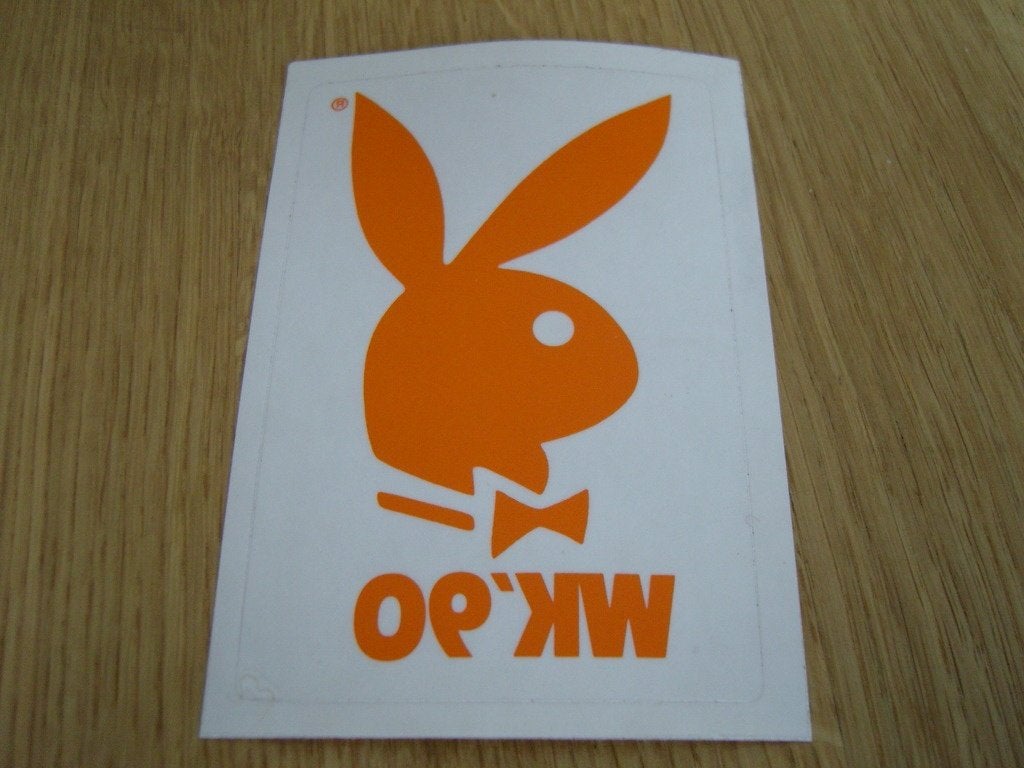 sticker Transparant  WK '90  PLAYBOY  logo, Ophalen, Zo goed als nieuw