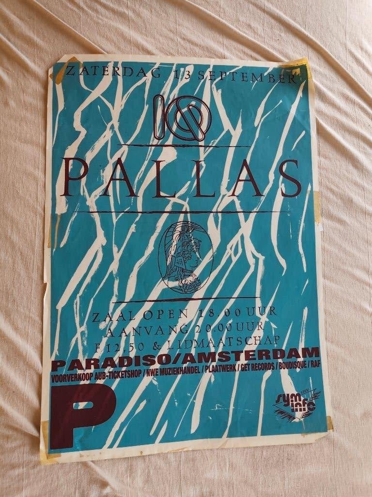 Poster dubbelconcert IQ + Pallas in 1986, Overige typen, Ophalen of Verzenden, Progressive Rock, Gebruikt