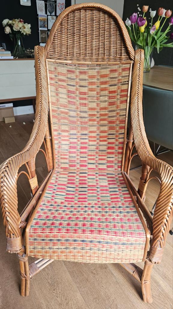 Bohemium rotan gevlochten stoel, Antiek en Kunst, Antiek | Meubels | Stoelen en Banken, Ophalen