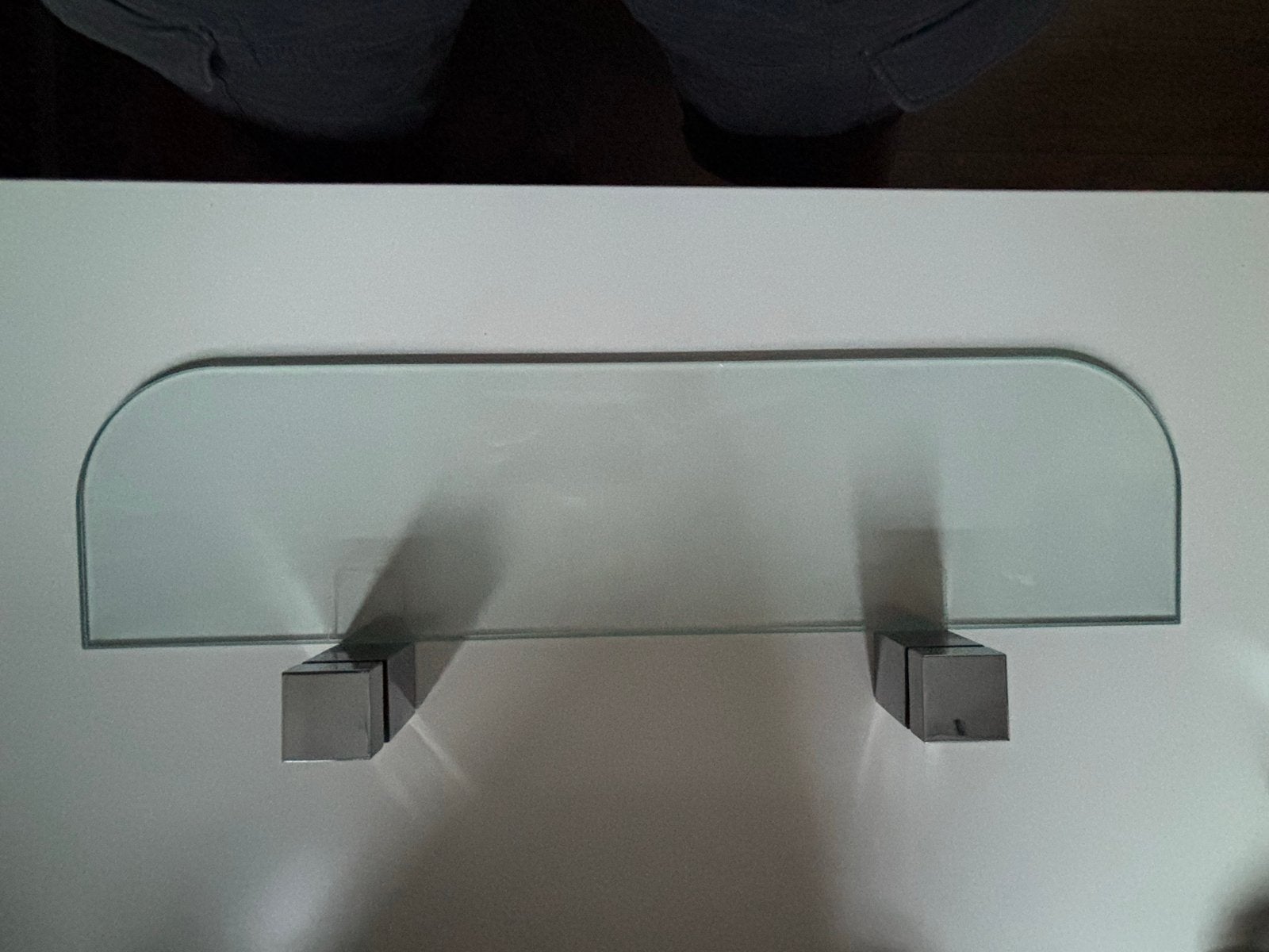 2x Duraline Glazen plankje met chromen beugels 60x15cm, Huis en Inrichting, Woonaccessoires | Wandplanken en Boekenplanken, Gebruikt