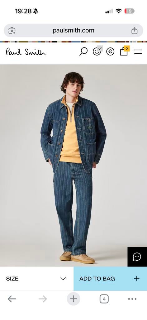 Paul Smith x Lee Carpenter jeans spijkerbroek 33/32, Ophalen of Verzenden, Zo goed als nieuw, Blauw, W33 - W34 (confectie 48/50)
