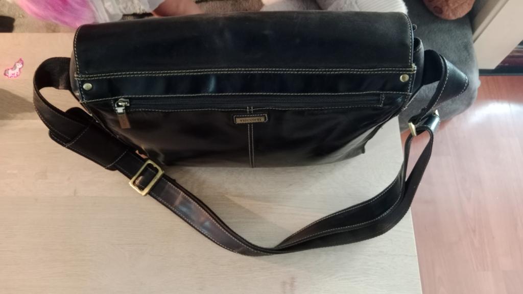 Visconti Leren Messenger Bag - Zwart, Overige merken, Gebruikt, Zwart, Ophalen of Verzenden