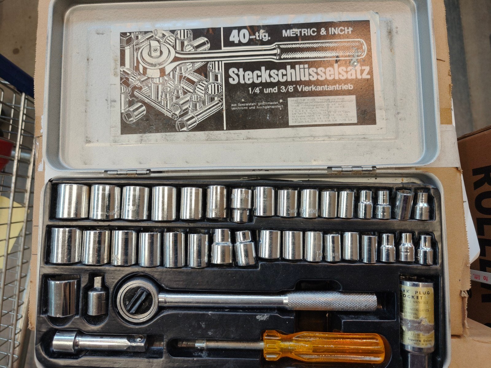 40-delige Steeksleutelset - Metrisch & Inch, Ophalen of Verzenden, Gebruikt, Gereedschapsset
