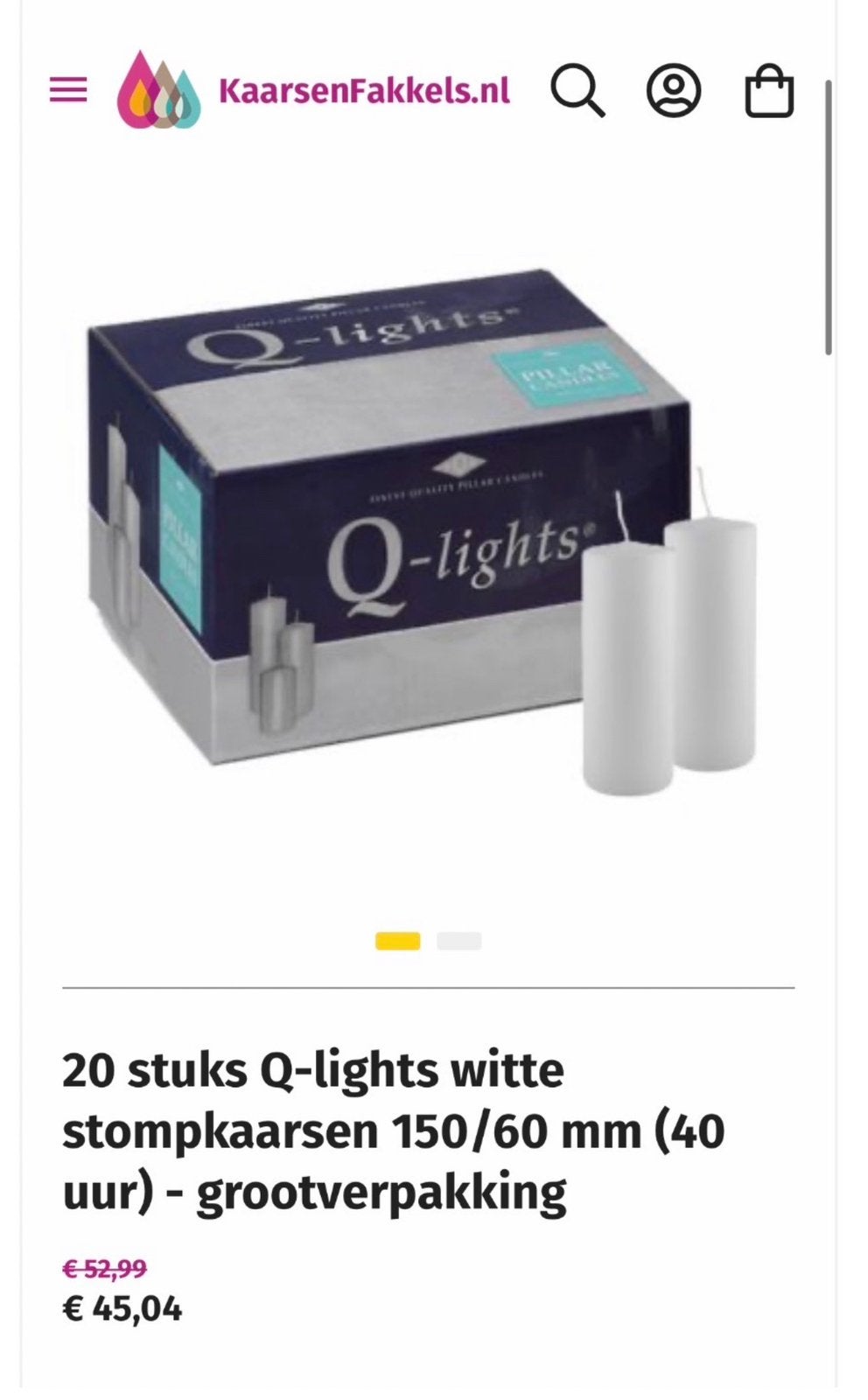Partij 60 stuks Q-lights stompkaarsen 150/60 mm (40 uur), Ophalen, Zo goed als nieuw