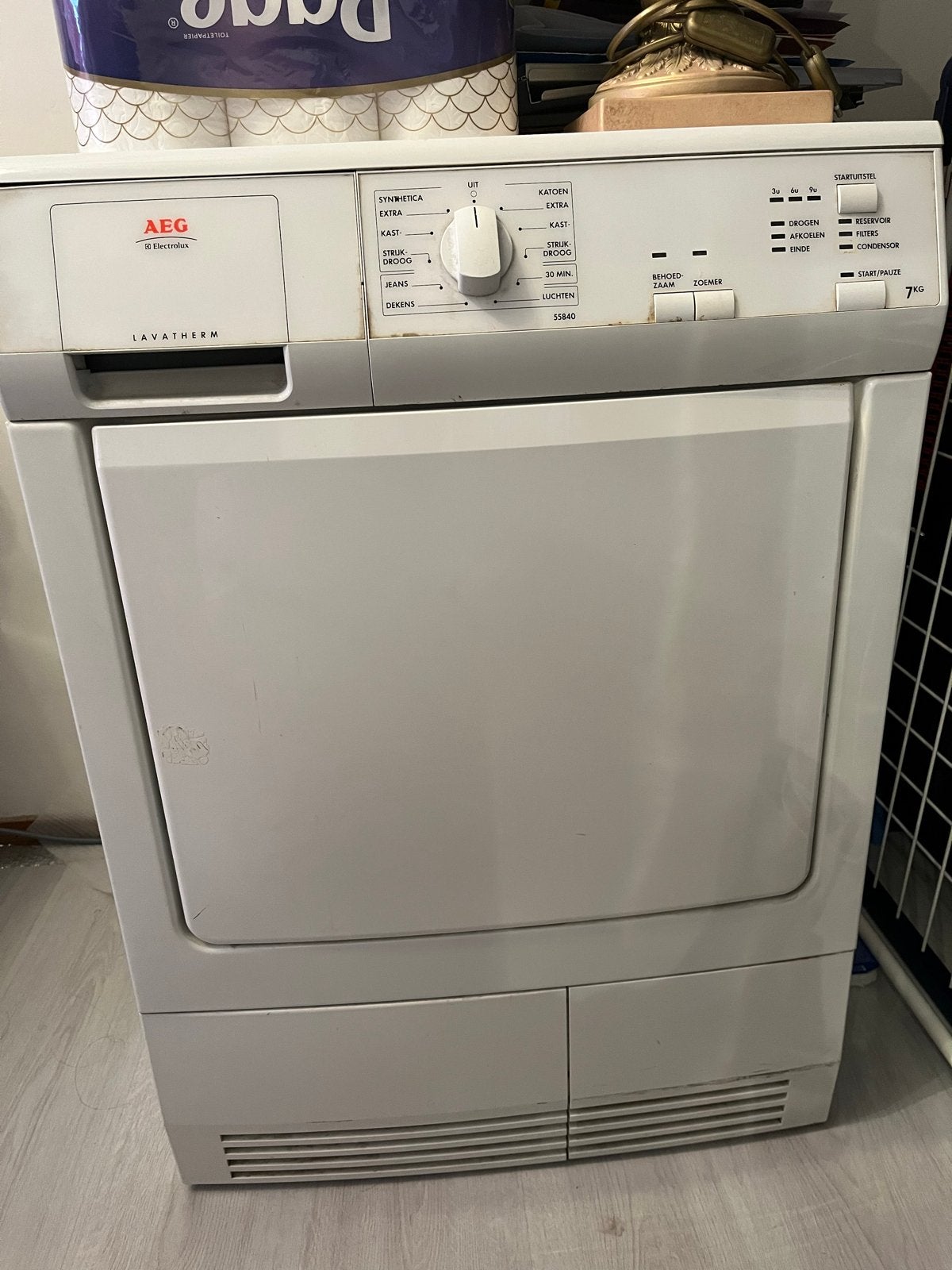 AEG Lavatherm wasdroger - 7kg inhoud, Ophalen, 6 tot 8 kg, Gebruikt, Luchtafvoer