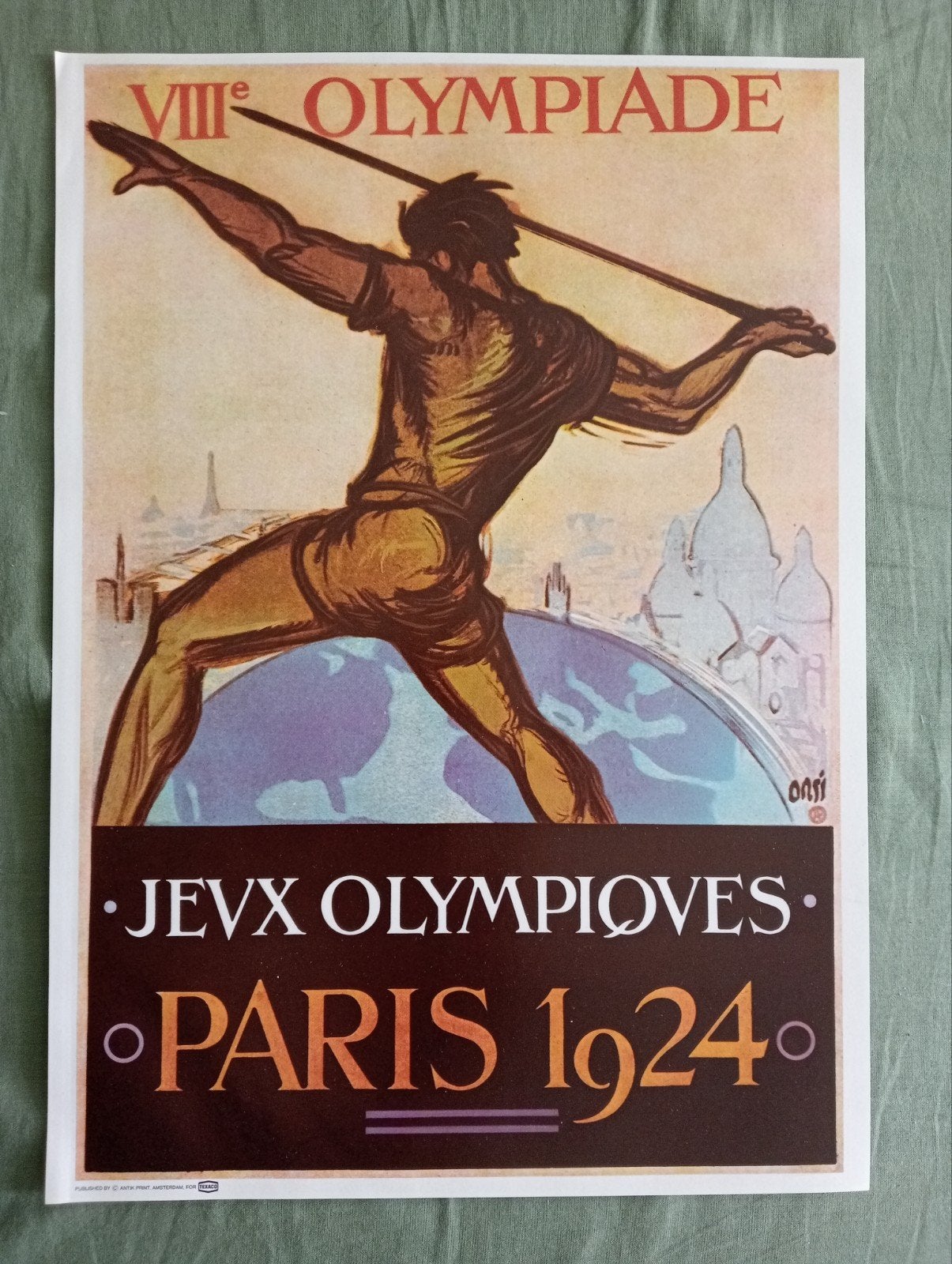 Olympische Spelen Parijs 1924 Poster - VIII Olympiade, Verzamelen, Posters, Nieuw, A1 t/m A3, Ophalen of Verzenden
