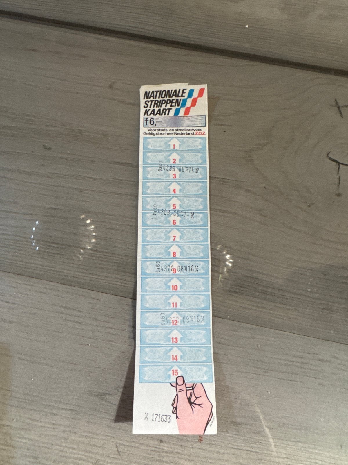 Nationale Strippenkaart f6,- (oud geld), Ophalen of Verzenden, 1980 tot heden, Nederland, Knipsel(s)