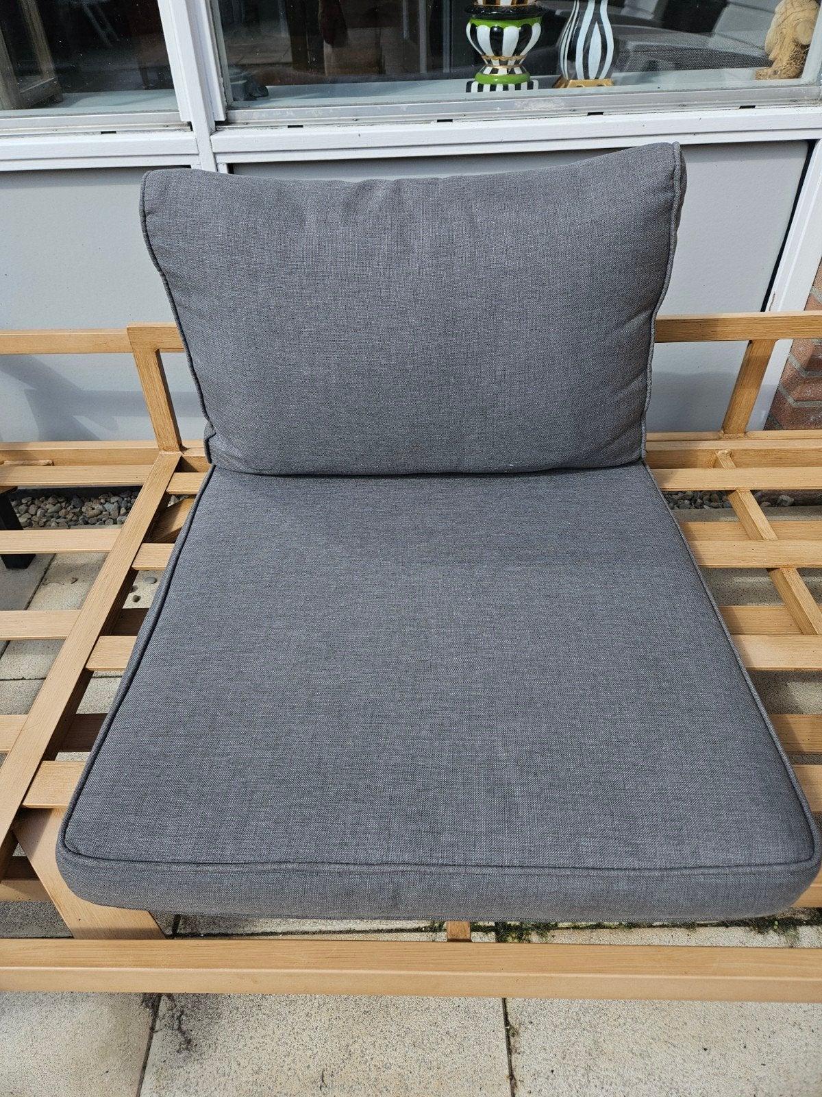 Vier sets (8) grijze tuinkussens - nog heel netjes, Ophalen, Gebruikt