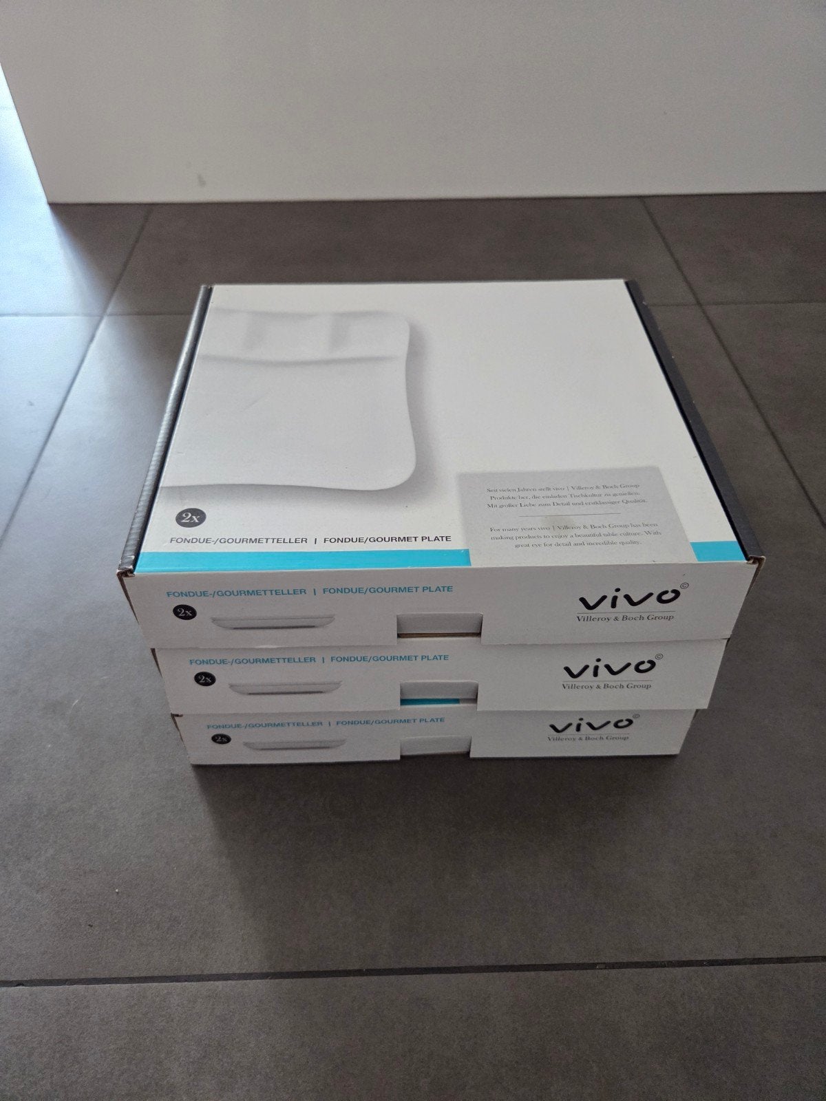 6x Vivo fondue/gourmet borden - Nieuw in doos!, Ophalen of Verzenden, Nieuw, Vivo, Bord(en)