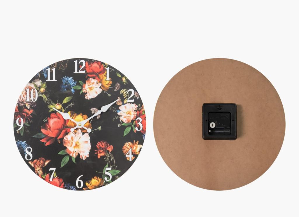 Nieuwe Claire & Eef Wandklok - Bloemenprint - 34 cm, Huis en Inrichting, Woonaccessoires | Klokken, Nieuw, Wandklok, Analoog, Ophalen of Verzenden