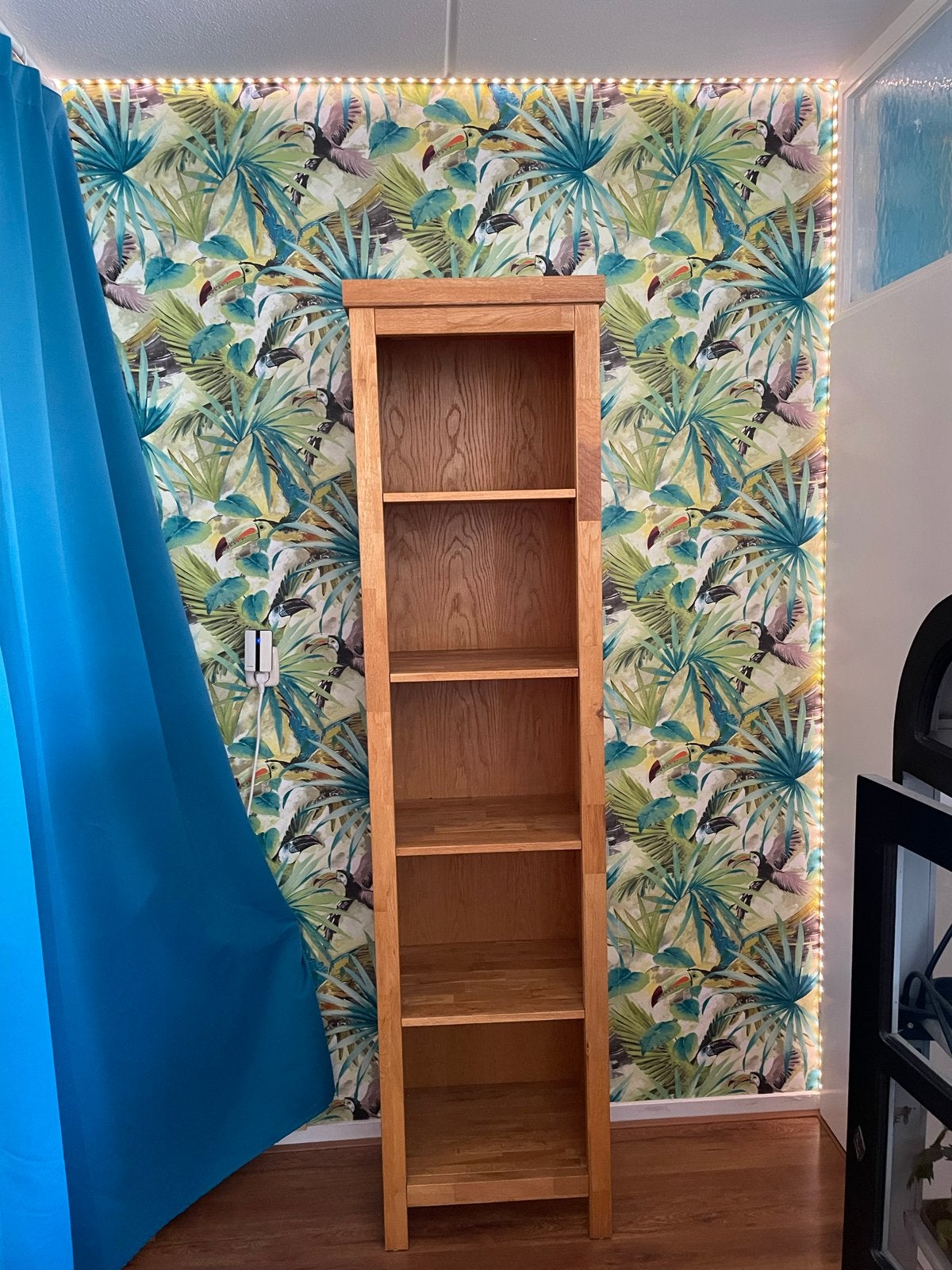Mooie eikenhouten boekenkast, Ophalen, Met plank(en), Minder dan 50 cm, Gebruikt