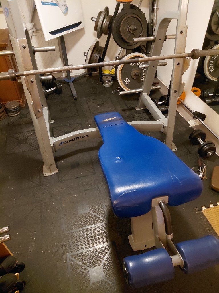 Nautilus Olympic Decline Bench Press hammer en veel meer, Sport en Fitness, Ophalen, Gebruikt, Fitnessbank