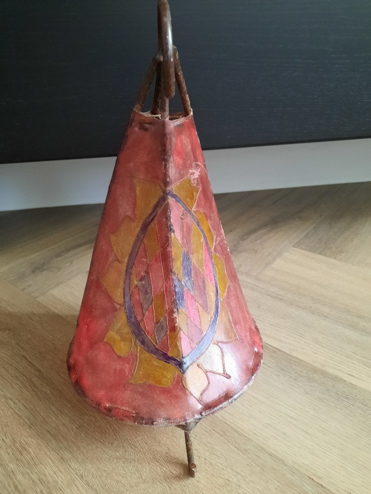 Oosterse Marokkaanse lederen lamp - Handgemaakt, Ophalen of Verzenden