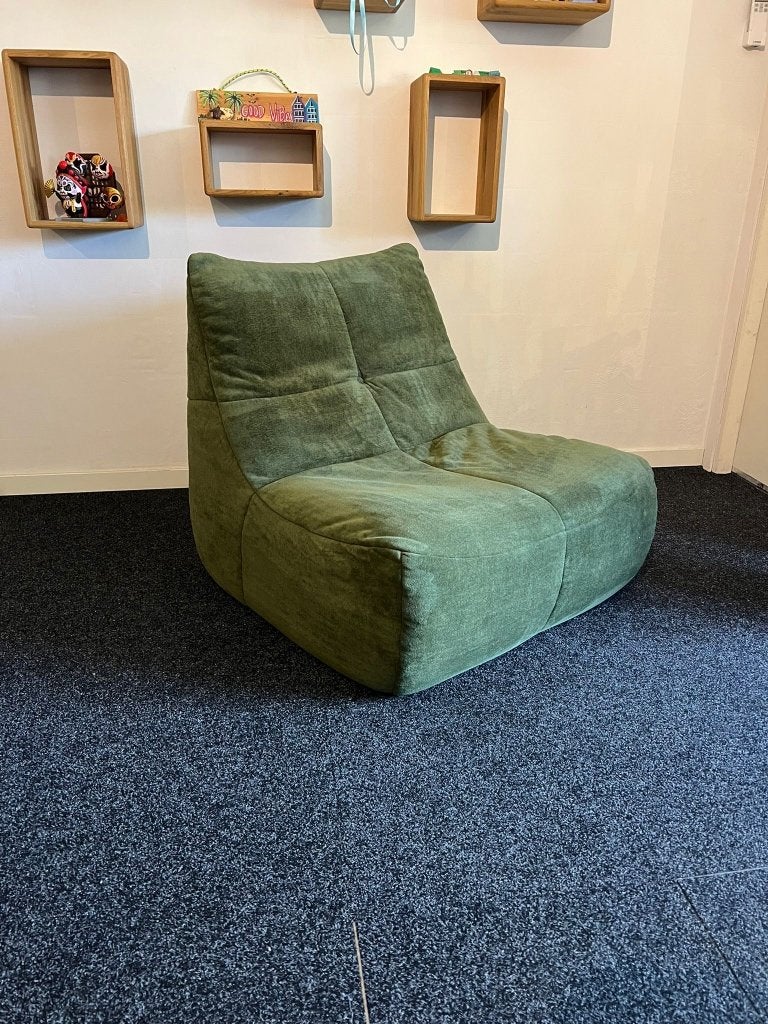 lounge stoel velours groen, Ophalen, Eenpersoons, Minder dan 75 cm, Nieuw