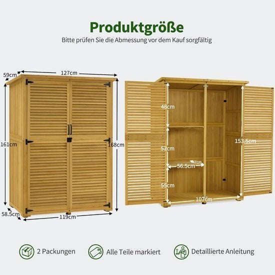 Tuinkast – Buitenberging – Opbergkast Tuingereedschap, Corvance B.V., Verzenden, Nieuw, Corvancebol@gmail.com