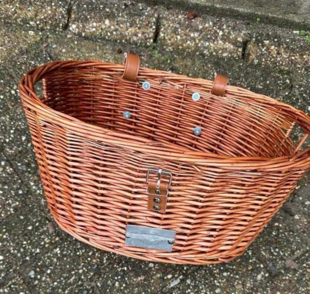 Mooie rieten fietsmand Duvo, Fietsen en Brommers, Fietsaccessoires | Fietsmanden, Ophalen of Verzenden, Zo goed als nieuw, Fietsmand
