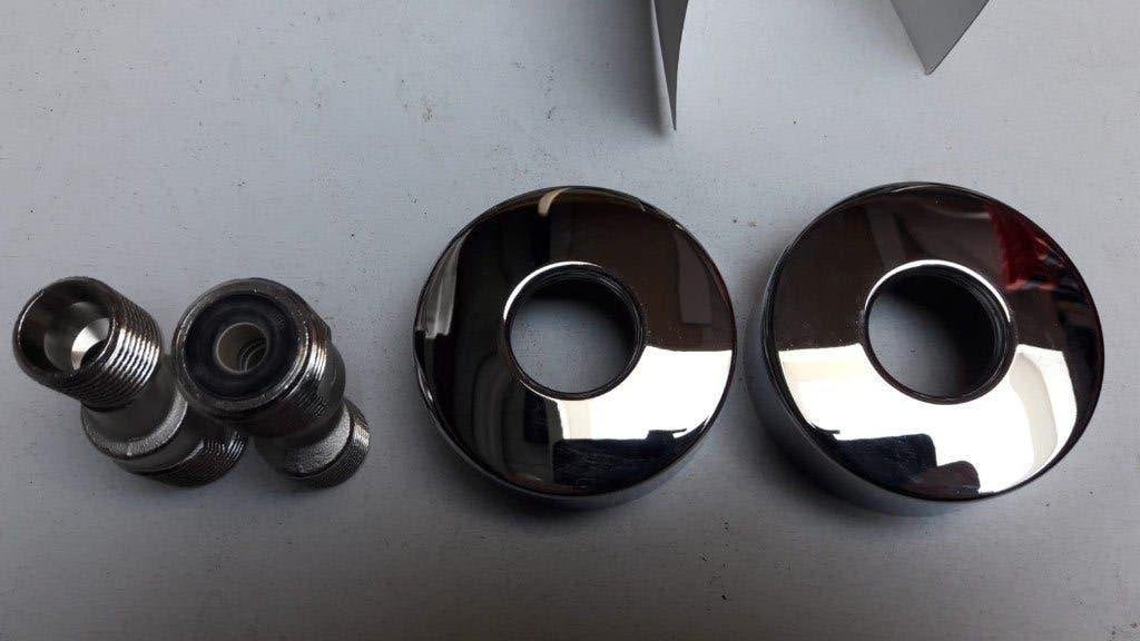 Grohe S-koppelingen met rozetten - Nieuw in doos, Ophalen of Verzenden, Nieuw, Chroom, Kraan