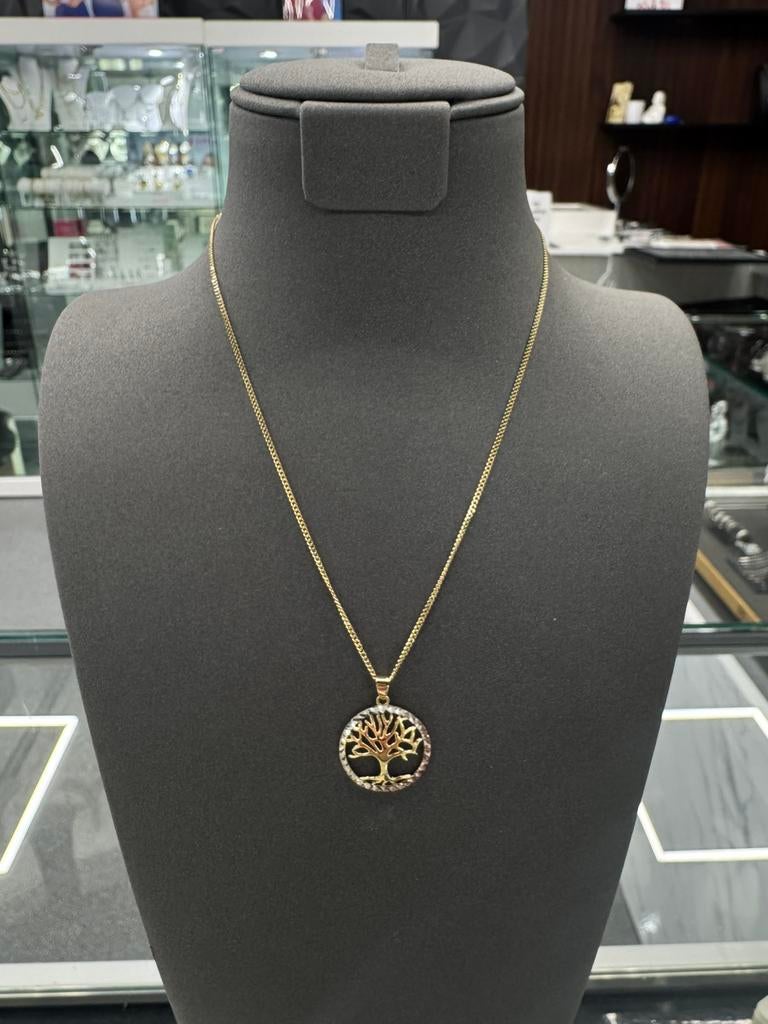 14K Goud - Gouden Ketting + Hanger - 14Karaat - Nieuw -, Ophalen of Verzenden, Nieuw, Goud, Goud