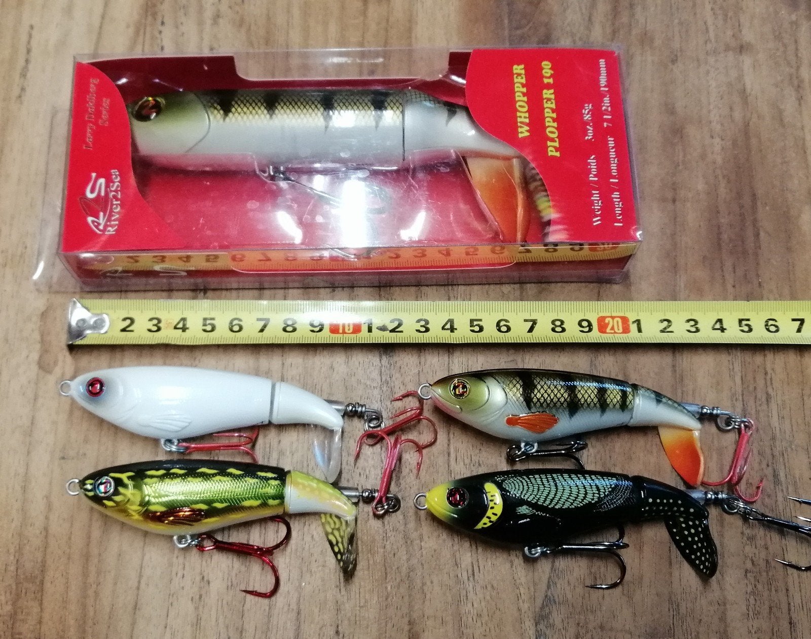 5x River2Sea Whopper Plopper, de échte!, Watersport en Boten, Hengelsport | Roofvissen, Ophalen, Zo goed als nieuw, Overige typen