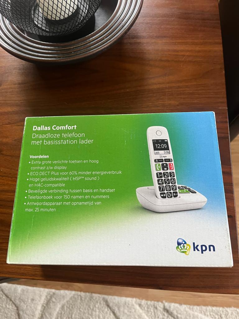 KPN Dallas Comfort Draadloze Telefoon met Basisstation, Ophalen of Verzenden, Zo goed als nieuw, 1 handset