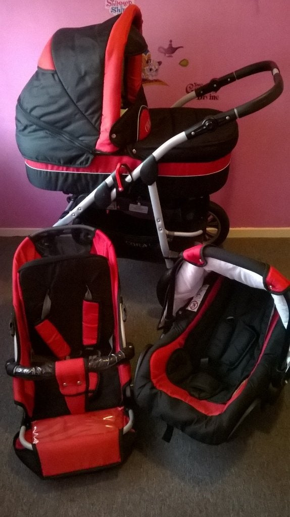 Kinderwagen 3 in 1, Gebruikt, Verstelbare duwstang, Combiwagen, Ophalen