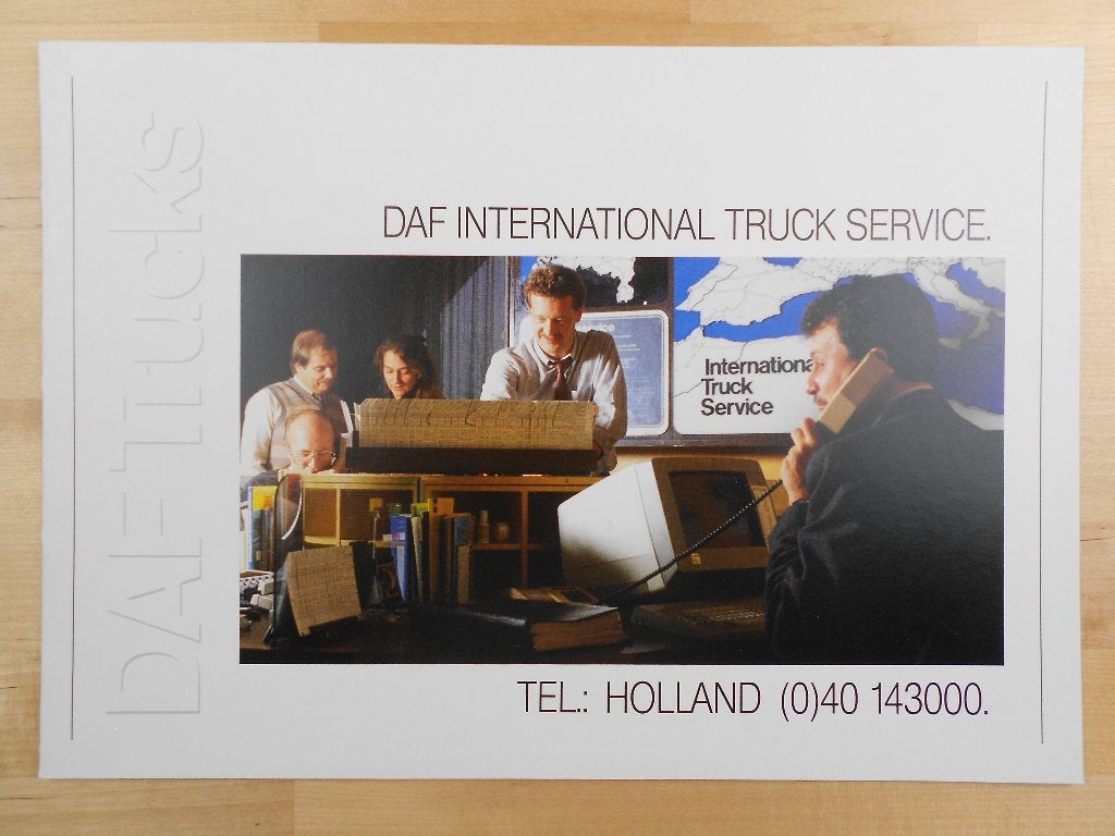 DAF ITS Brochure ca 1987 – NL – International Truck Service, Boeken, Ophalen of Verzenden, Zo goed als nieuw, Overige merken, DAF