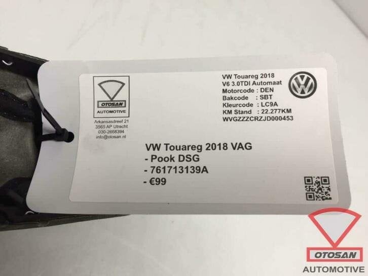 vw touareg 2018 pook automaatpook dsg leder 761713139a, Gebruikt, Volkswagen, Volkswagen AG, Berliner Ring 2
38440  Wolfsburg, DE