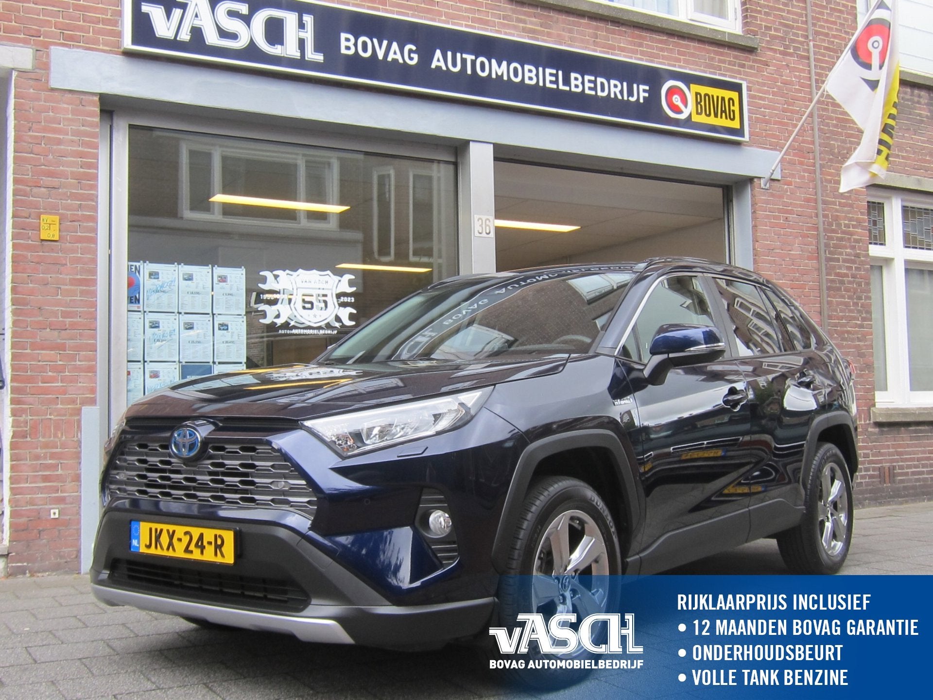 Toyota RAV4 2.5 Hybrid Business Intro Bearlock All in prijs, Stof, Gebruikt, 4 cilinders, Blauw