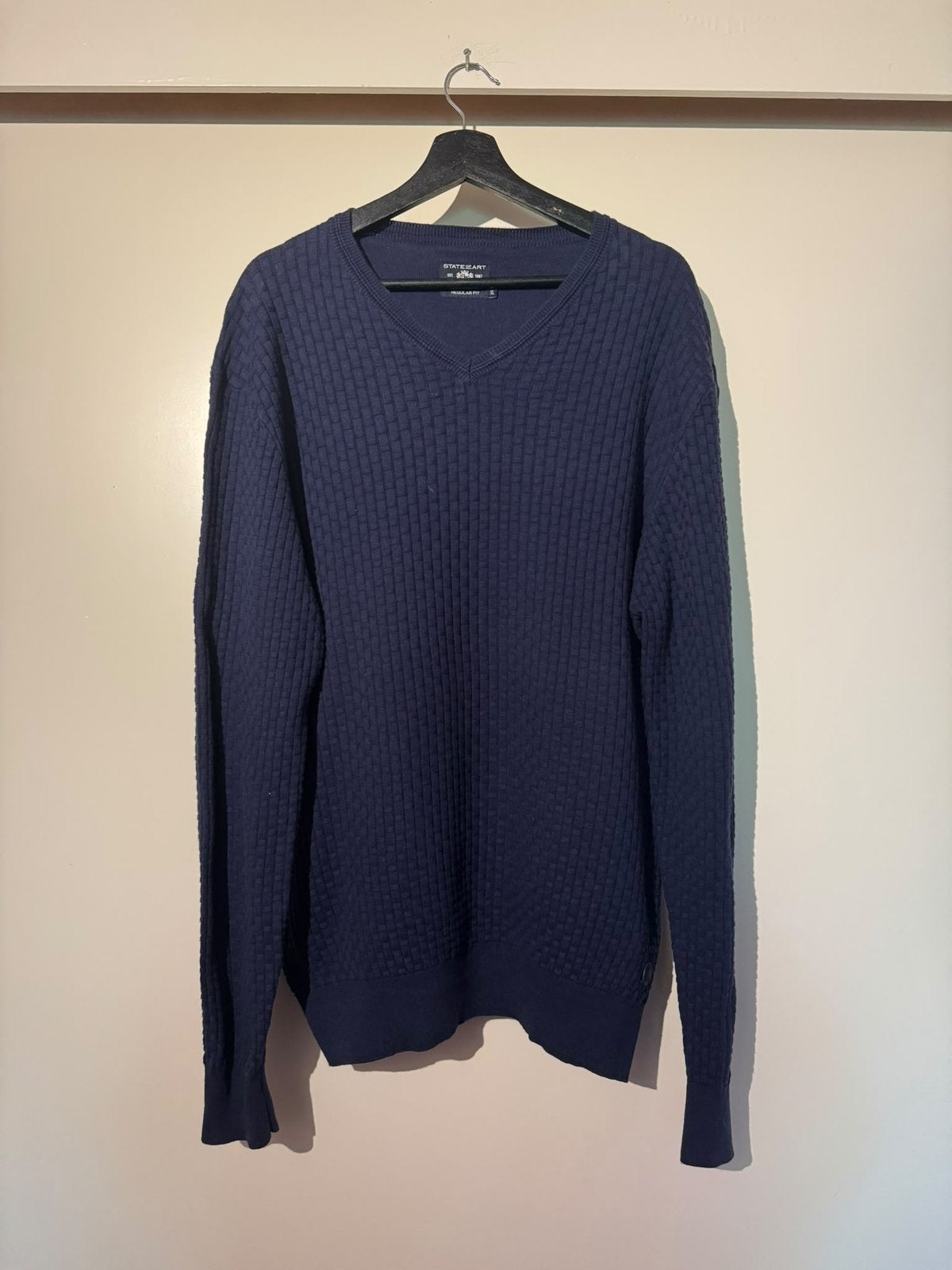 Donkerblauwe state of art trui maat XL, Kleding | Heren, Ophalen of Verzenden, Zo goed als nieuw, Maat 56/58 (XL), Blauw