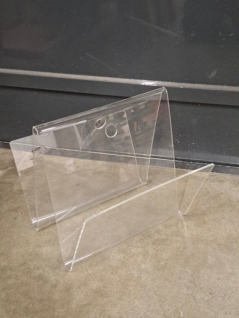 Design Tijdschriftenrek/Krantenbak plexiglas, Gebruikt, Kunststof, Krantenbak, Vintage