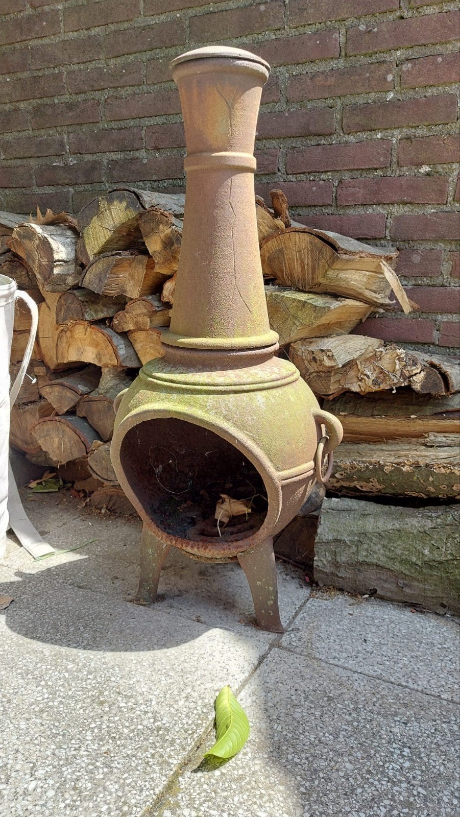 gietijzeren tuinhaard, Ophalen, Gebruikt