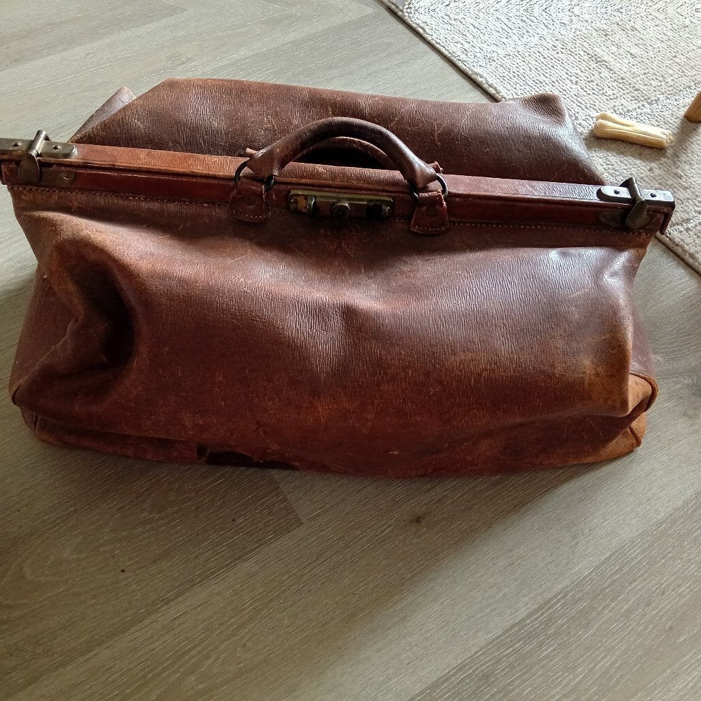 Reis(dokter) koffer leder, Gebruikt, Leer, Minder dan 35 cm, Ophalen