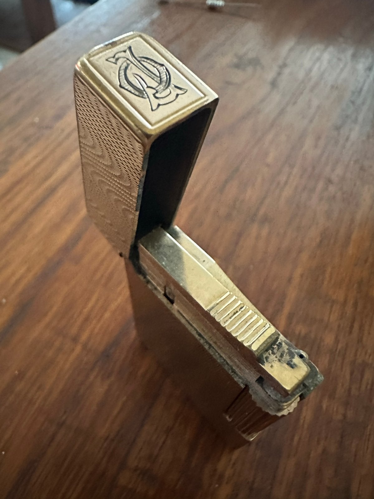 Vintage S.T. Dupont Aansteker - Goudkleurig, Made in France, Verzenden, Gebruikt, Aansteker